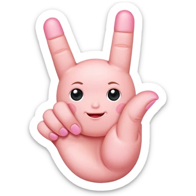 Baby pink middle finger sticker
