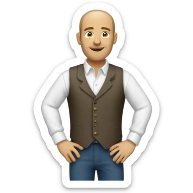 man wearing shirt and waistcoat sticker