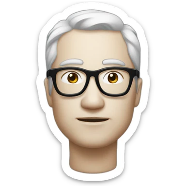 Homme avec des lunettes, peau très blanche, imberbe et les cheveux noirs sticker