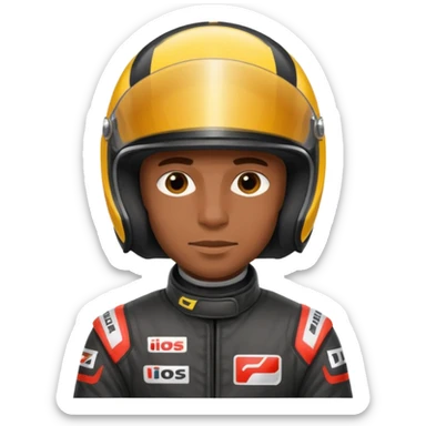 Formula racer black man sticker