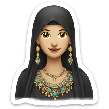 traditional Syrian woman jewlery sticker