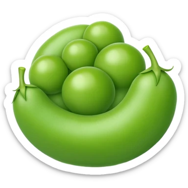 A green pea, round and bright sticker