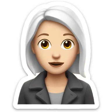 White skinned Mum on a bus with brown hair sticker