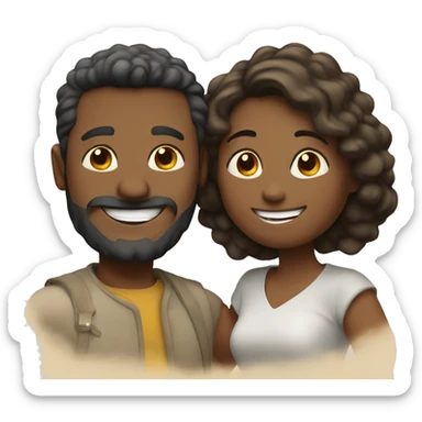 happy couple enjoying the moment sticker