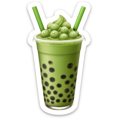 matcha bubble tea sticker
