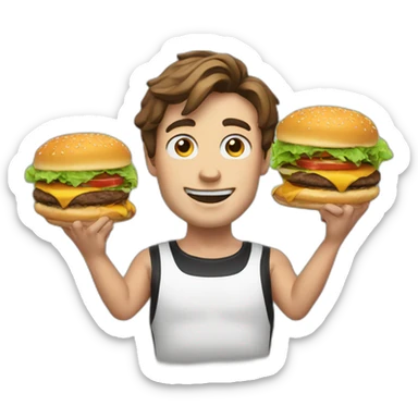 mr beast with a burger sticker