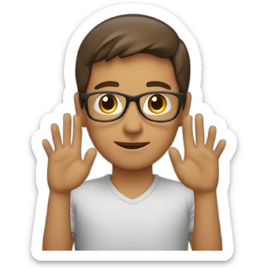 choqué avec les mains derrière les oreilles sticker