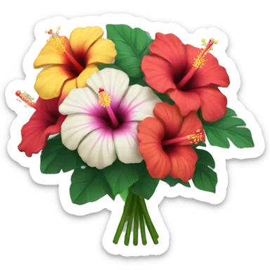 Hibiscus flower bouquet sticker