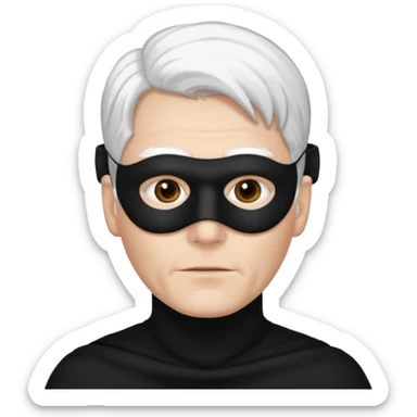 Мужчина с белыми волосами в черный маске на нижнюю часть лица sticker