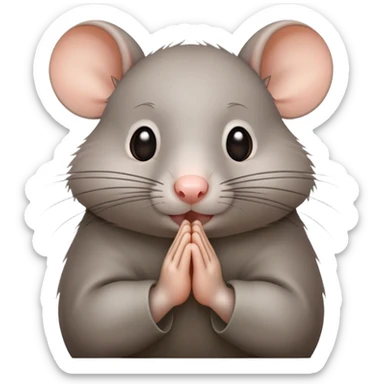 rat praying and shocked sticker