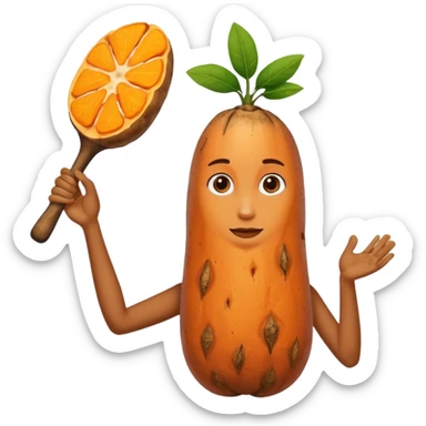 Make a long arm with a yam at the tip sticker