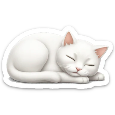 Cute white cat sleeping sticker