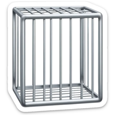simple cage thin bars straight square surface sticker