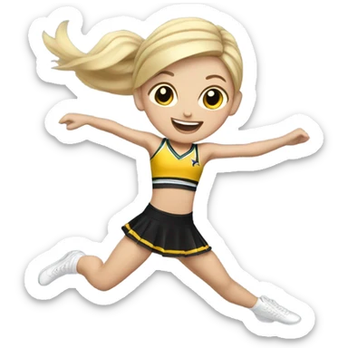 White-Jumping-Split-Cheerleader-blonde-pigtails sticker