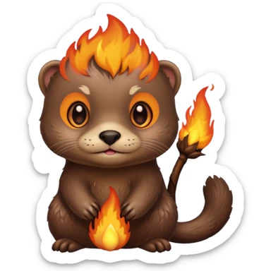 Otter with fire eyes sticker