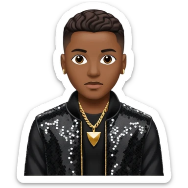 Cedric K-Ci Hailey from Jodeci/K-Ci & JoJo with dark brown, black sequin outfit sticker