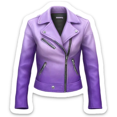 Realistic isolated side view of an open lavender to light purple ombre fashion leather jacket sticker