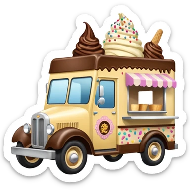 Krazy Kleenex Jenkins 4wd 1924 racing ice cream with chocolate, nuts and sprinkles dream house food truck  sticker