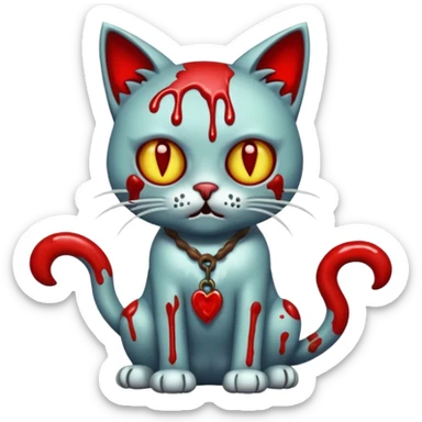bloody zombie cat full body sticker
