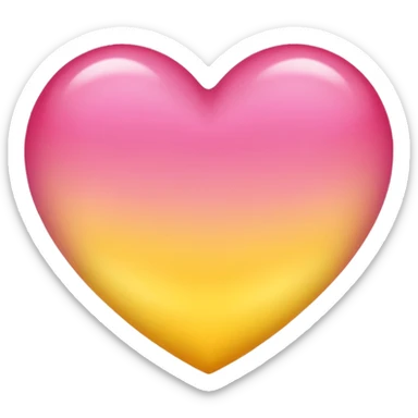 A heart with a gradation from pink to yellow sticker