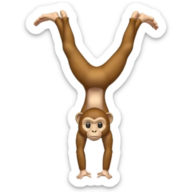 a monkey in a handstand sticker
