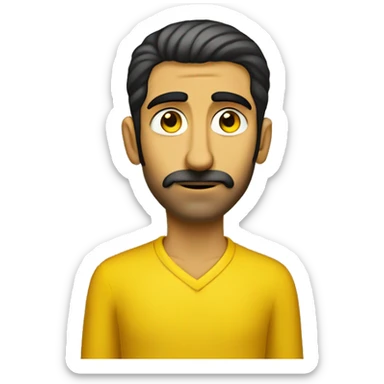 Armeninan Men in yellow is thinking sticker