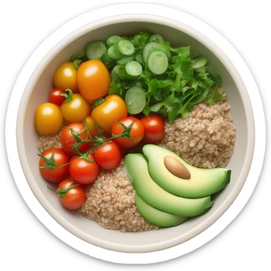 realistic bowl of healthy food sticker