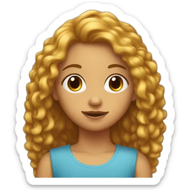 une fille avec les cheveux long et bouclés  sticker
