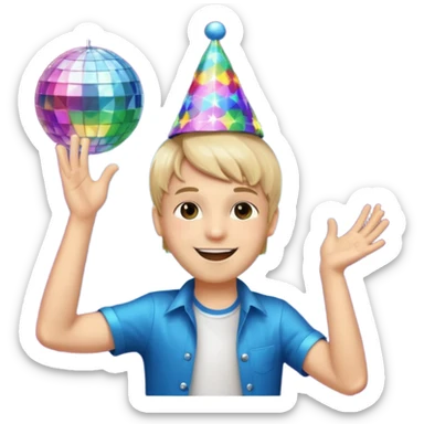 Boy dancing in disco party  sticker