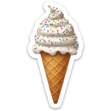 Ice cream cone with sprinkles sticker
