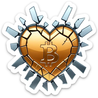 broken heart bitcoin sticker