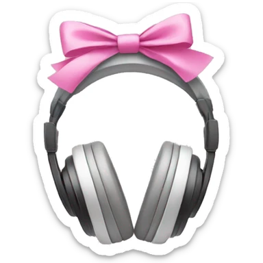 Headphones with pink bows  sticker