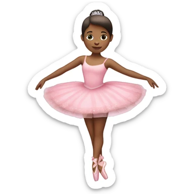 Ballerina with Nutcracker in hand and pink ballet dress and ballet shoes  sticker