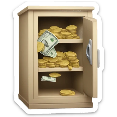 greedy man hide money to cabinet sticker