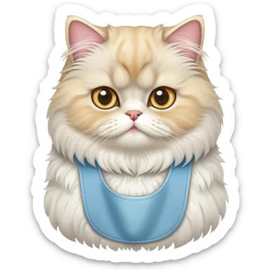 A Persian Cat Neck Wearing a Bibs sticker