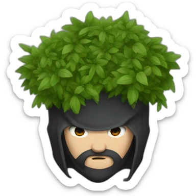 medieval evil spy hiding behind bush sticker