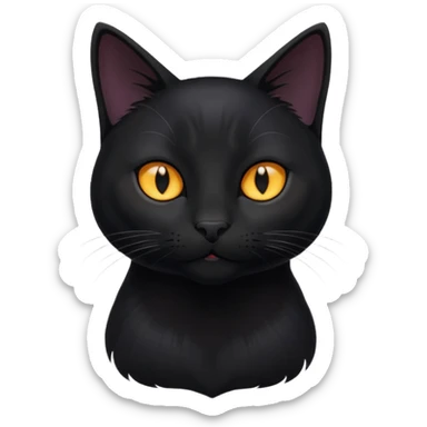 Solin wäre ein Kater mit nachtschwarzem, glänzendem Fell, kräftig gebaut und zugleich von seltener Eleganz. Sein Blick – tief und warm – scheint in die Seele zu führen, während seine Bewegung lautlos ist wie ein Schatten, der sich still an die Seite schmiegt.ihn nichts auf der Welt erschüttern. sticker