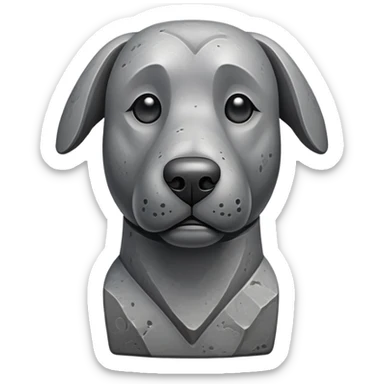 dog with a moai stone face, stone statue dog with long nose sticker