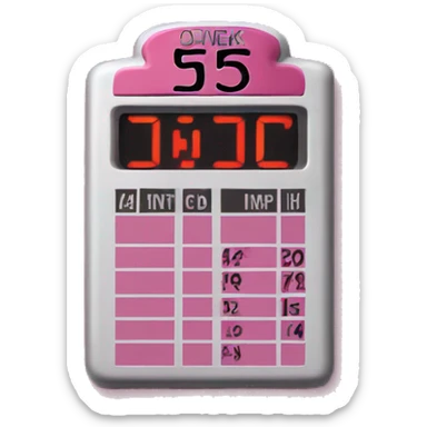 pink score board pink that says 54-20 sticker