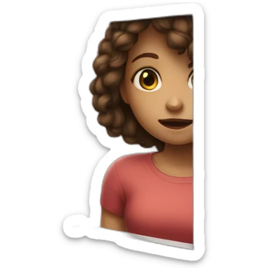 a girl blocked by a locked door sticker