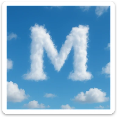 A cloud formation shaped like the letter M. sticker