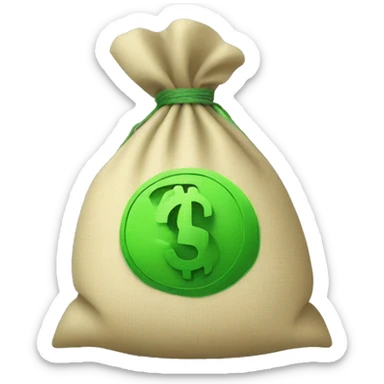 Money bag with green dollar sign sticker