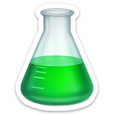 NORMAL beaker with GREEN fluid without face sticker