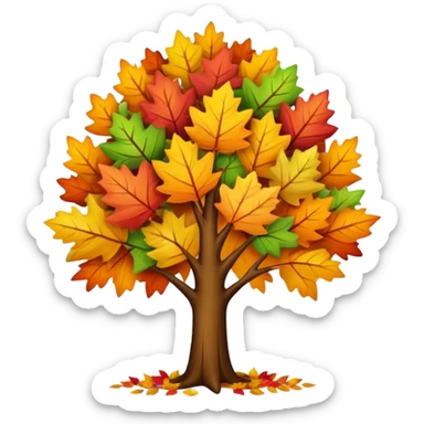 tree in the fall with colorful autumn leaves sticker