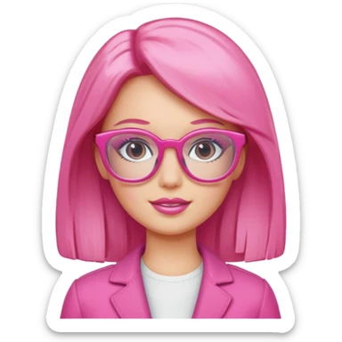  a barbie pink glasses sticker