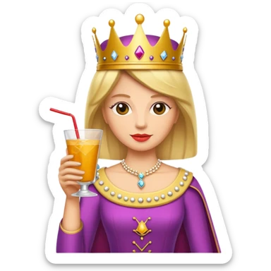 queen with drink sticker