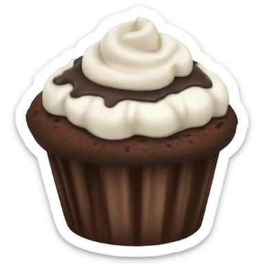 Nice chocolate muffin with cream on top sticker