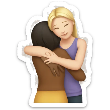 White Girl hugs white girl sticker