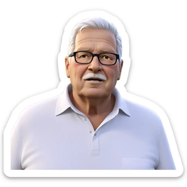 old man in white shirt sticker