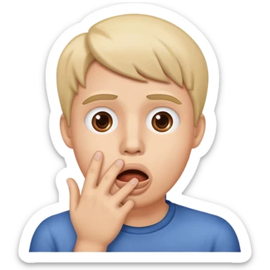 face with hand over mouth shocked by John Brown's raid sticker